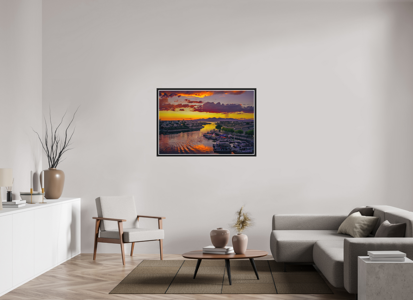 120 x 80 cm, Matt Black Frame Lake Havasu City Sunset