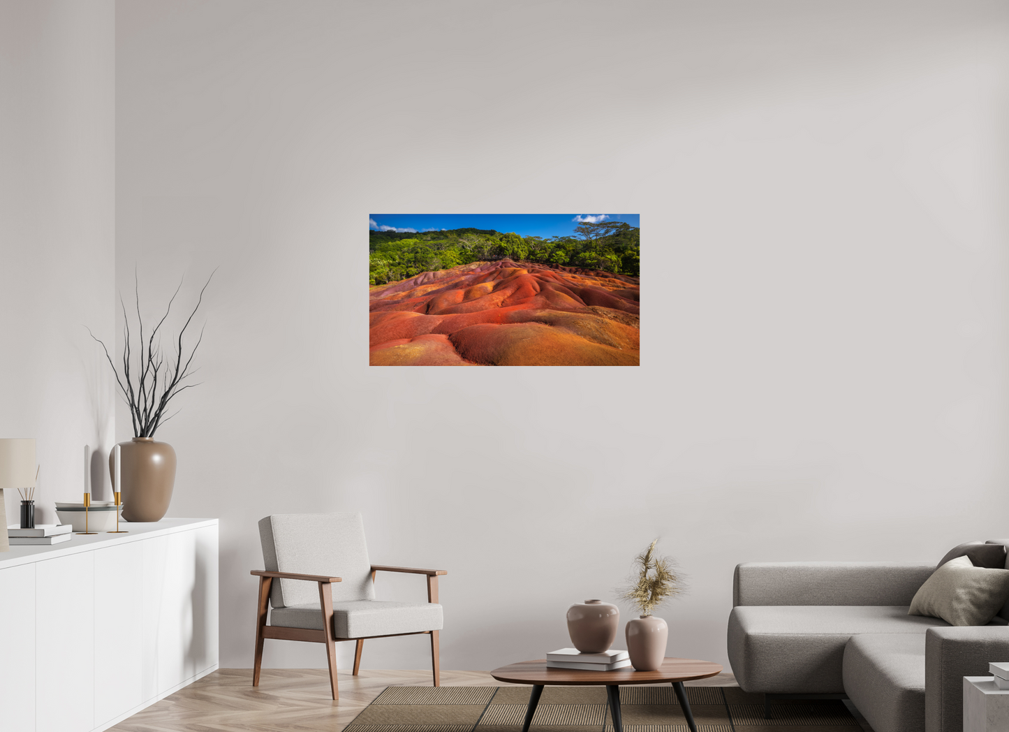112 x 63 cm, Photo Print On Fuji Crystal DP II Chamarel 7 coloured Earths Geopark