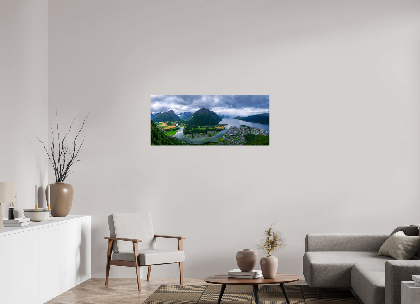 118.4 x 50 cm, Photo Print On Fuji Crystal DP II Andalsnes View from the Rampestreken