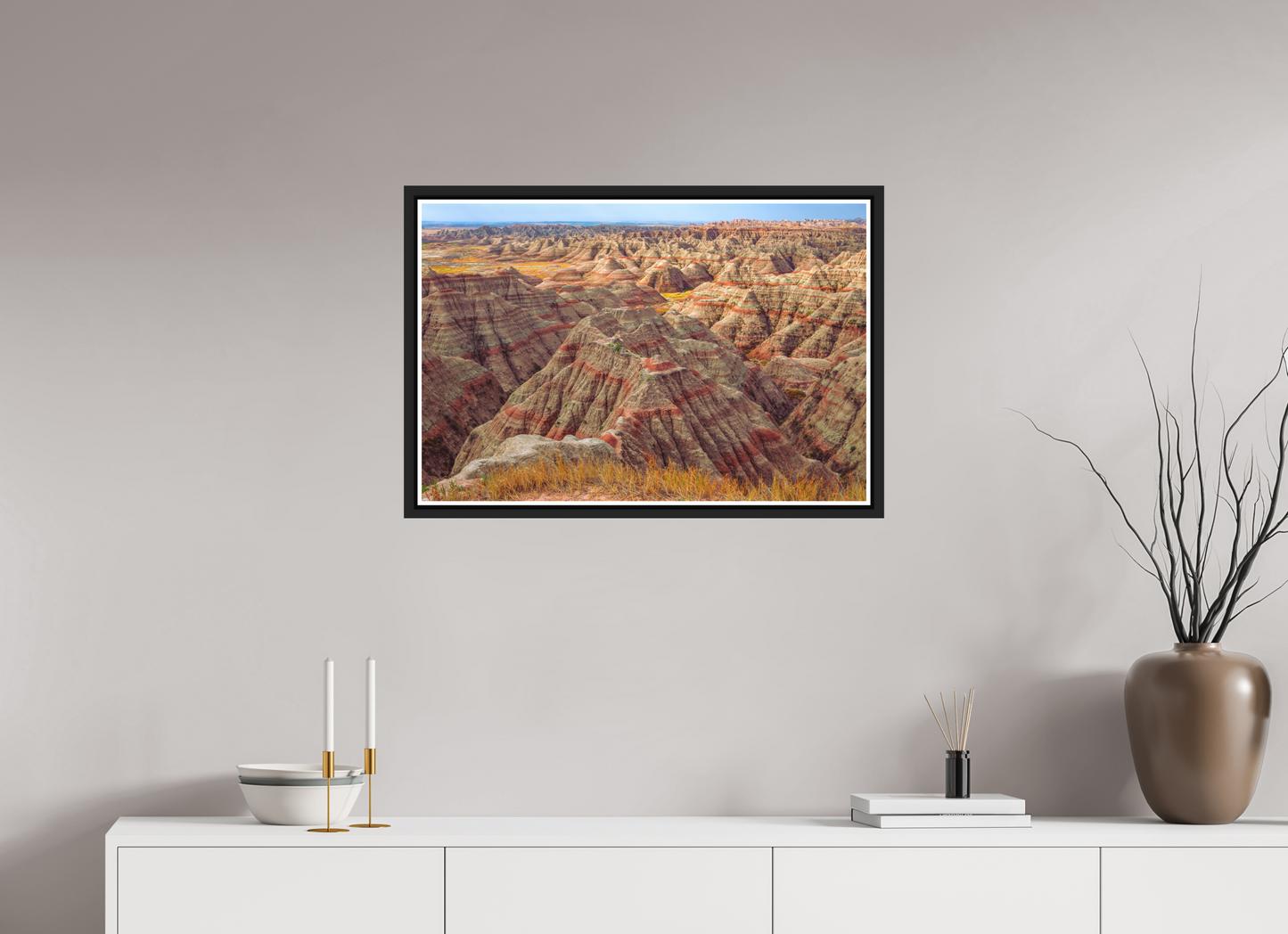 75 x 50 cm, Matt Black Frame Badlands National Park, South Dakota