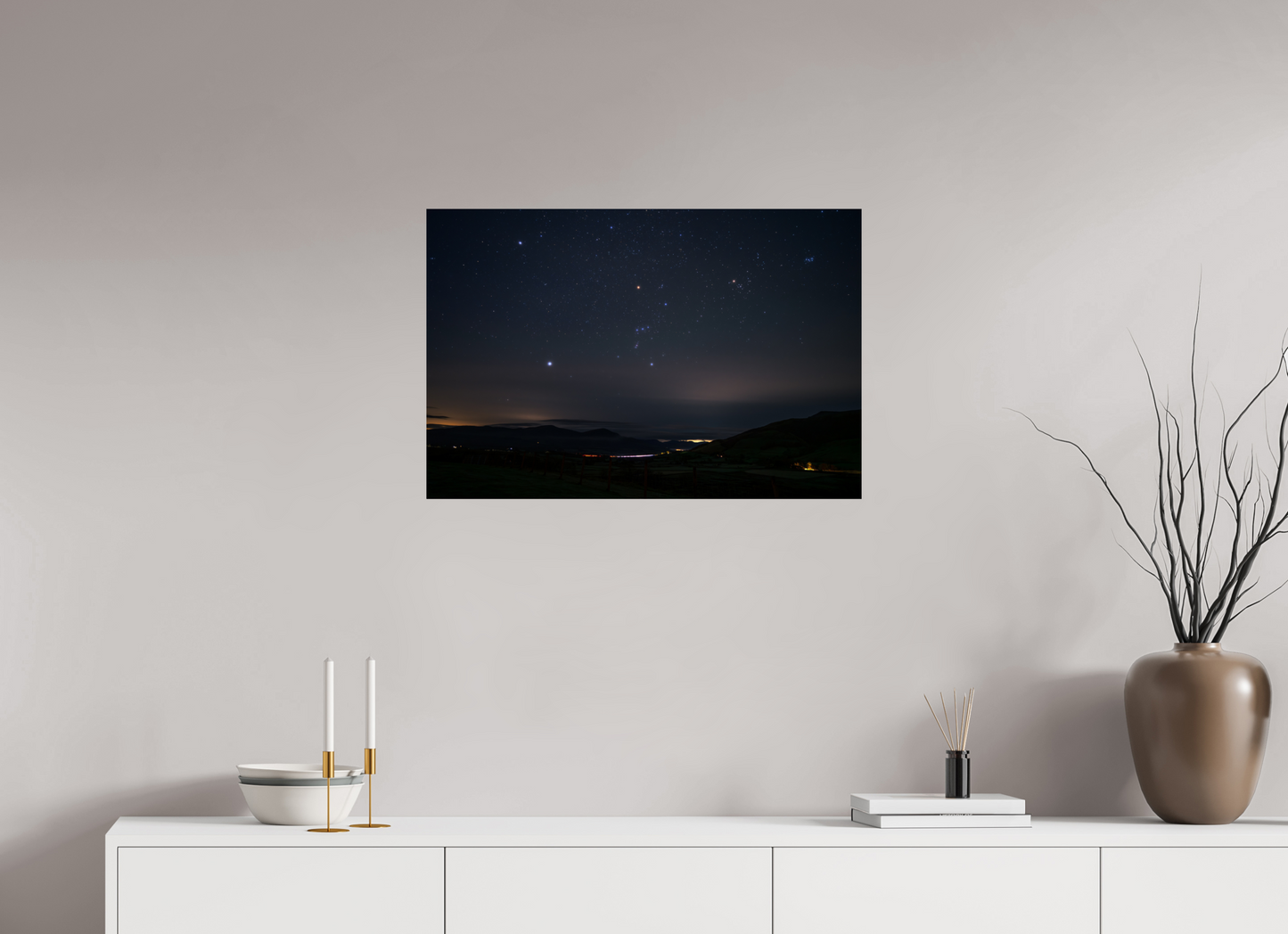 75 x 50 cm, Photo Print On Fuji Crystal DP II Winter Stars over Keswick