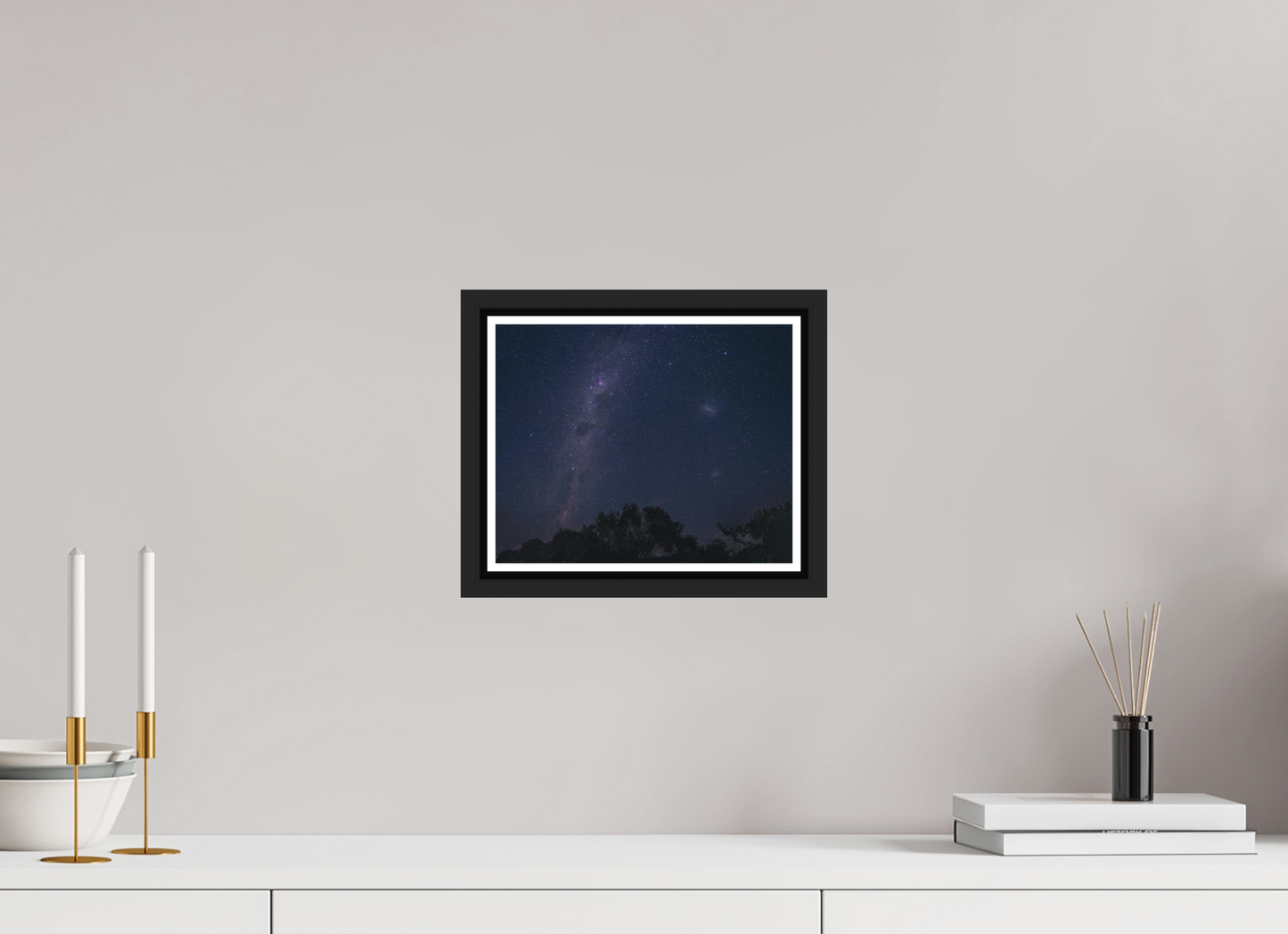 25 x 20 cm, Matt Black Frame Southern Milky Way and Magellanic Clouds