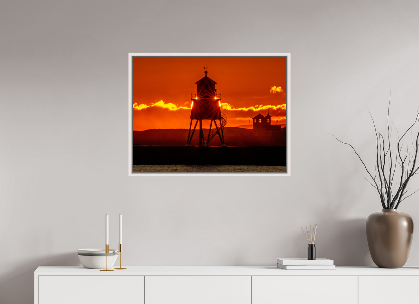 80 x 60 cm, White Frame Last sunrise of 2025