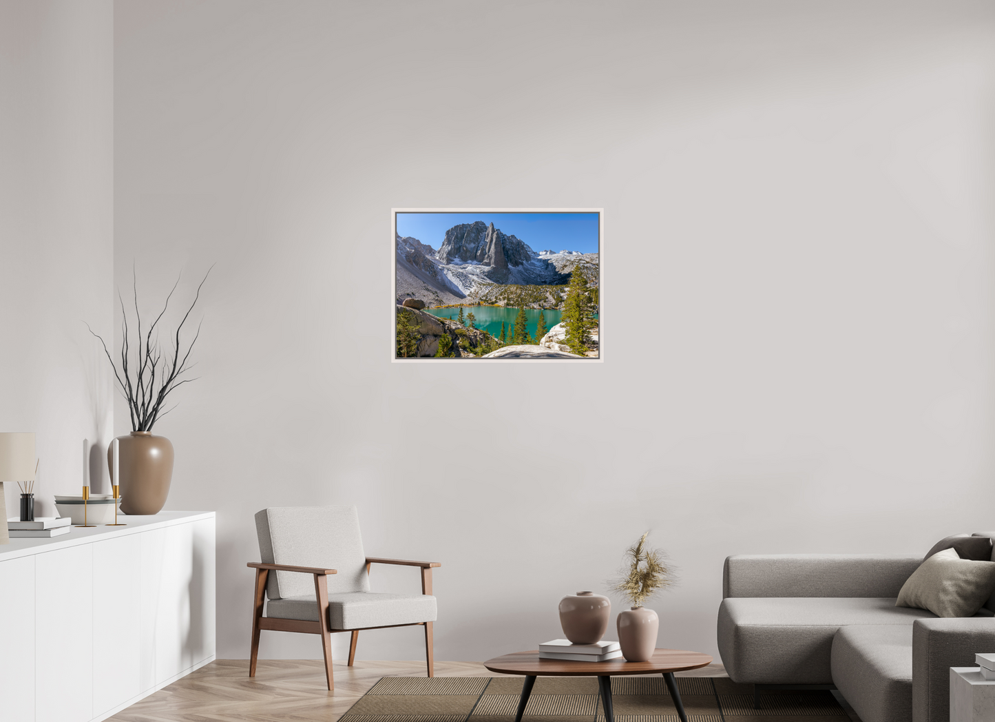 84 x 60 cm, White Frame Second Lake.