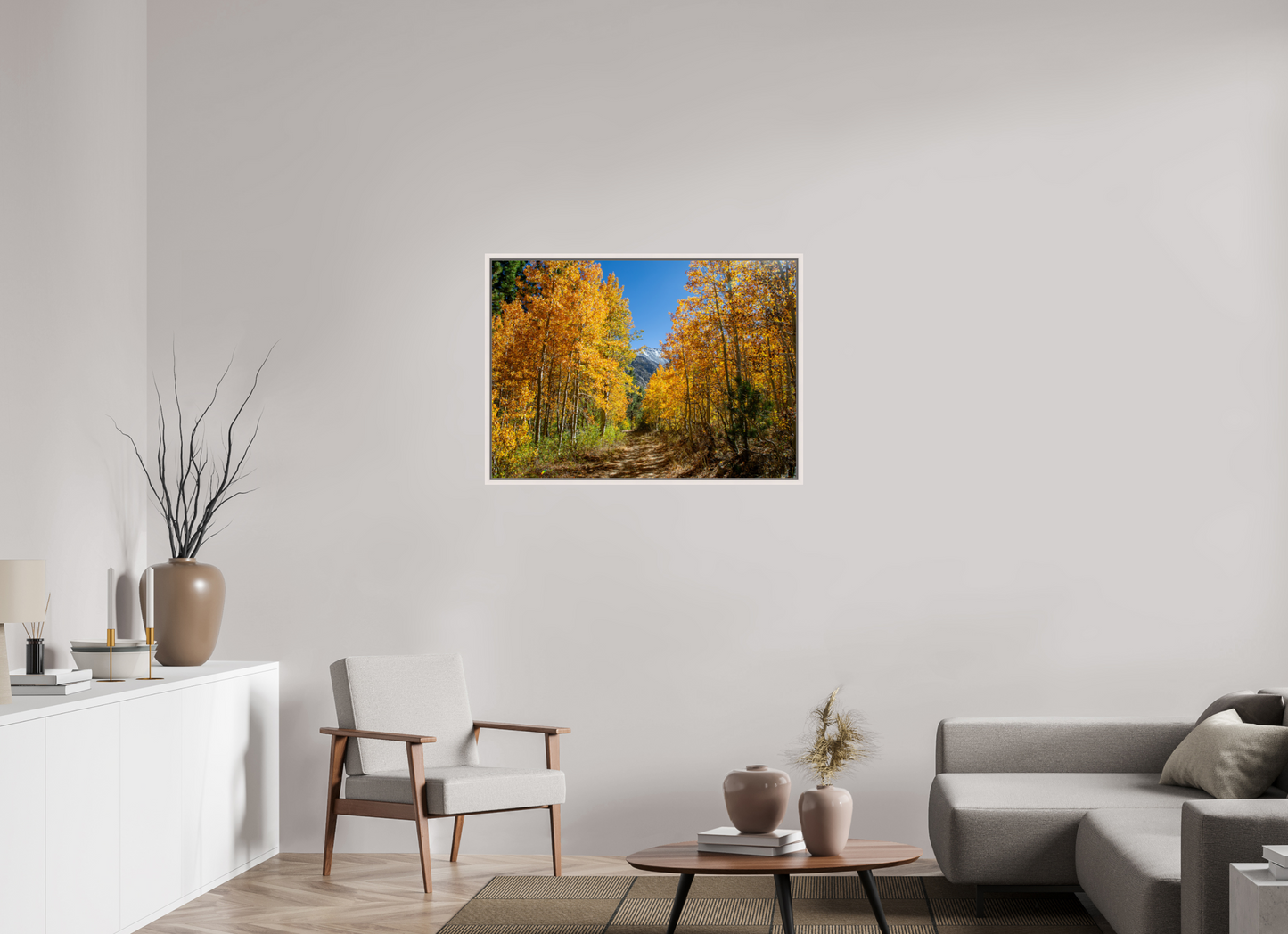 98 x 70 cm, White Frame Autumn in the Sierras
