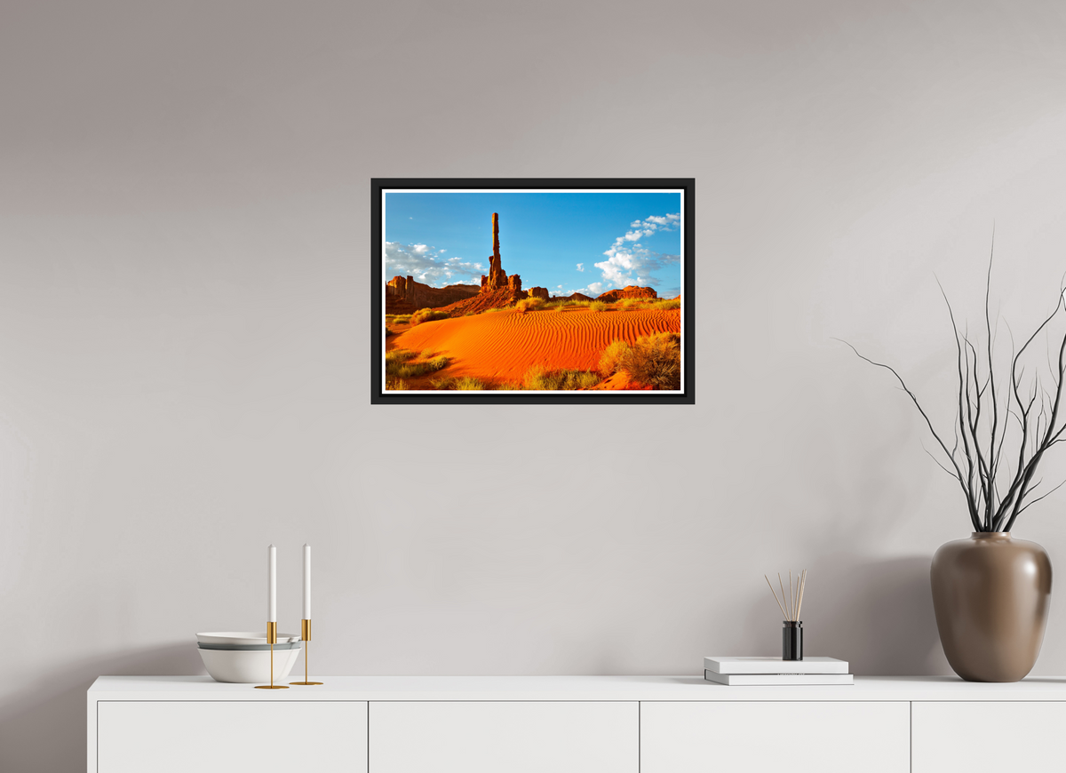 60 x 40 cm, Matt Black Frame The Totem Pole, Monument Valley