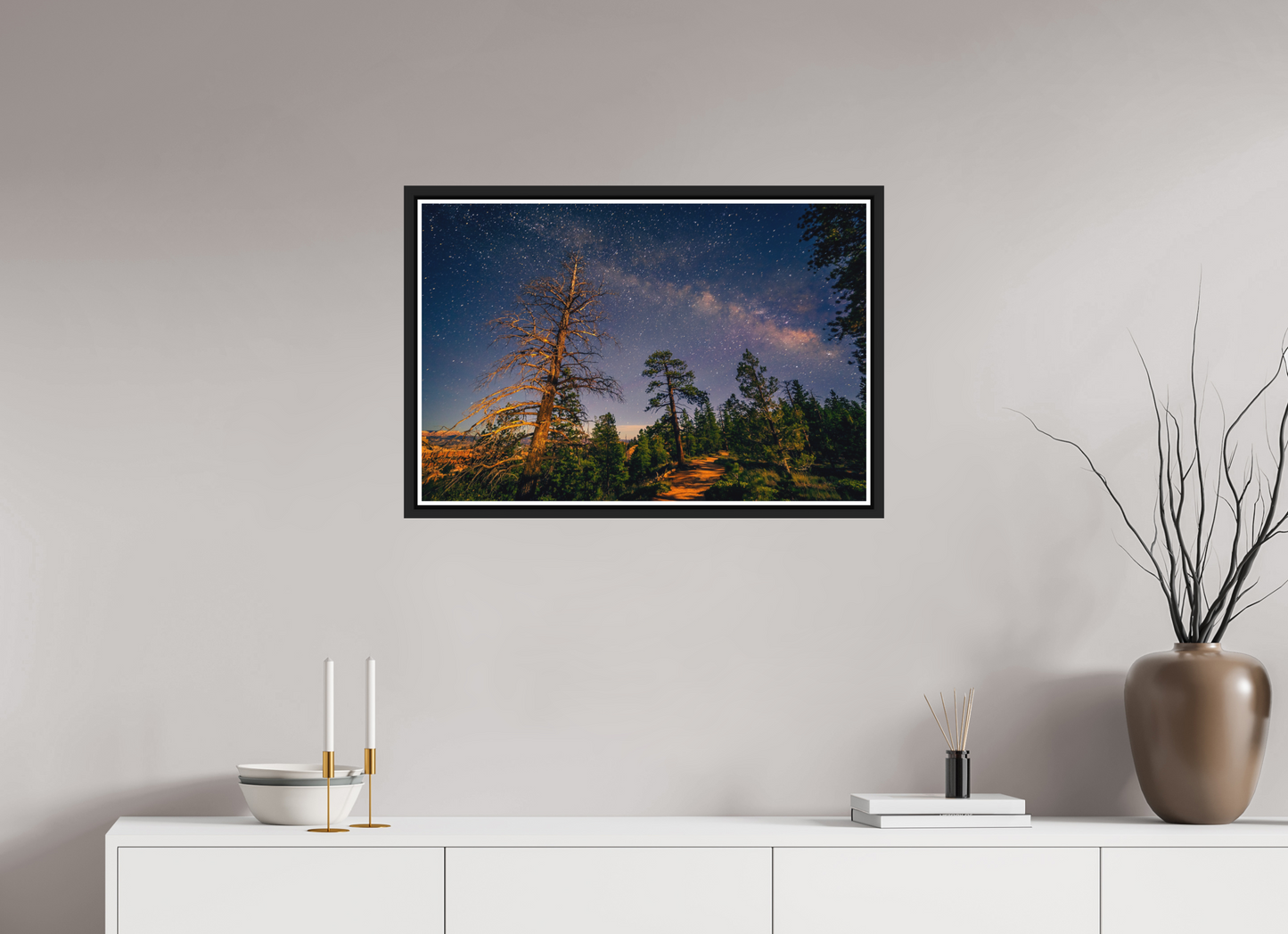 75 x 50 cm, Matt Black Frame Bryce Canyon at Night