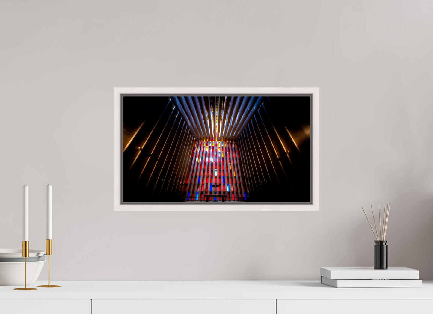 48 x 27 cm, White Frame Kirkelandet Church