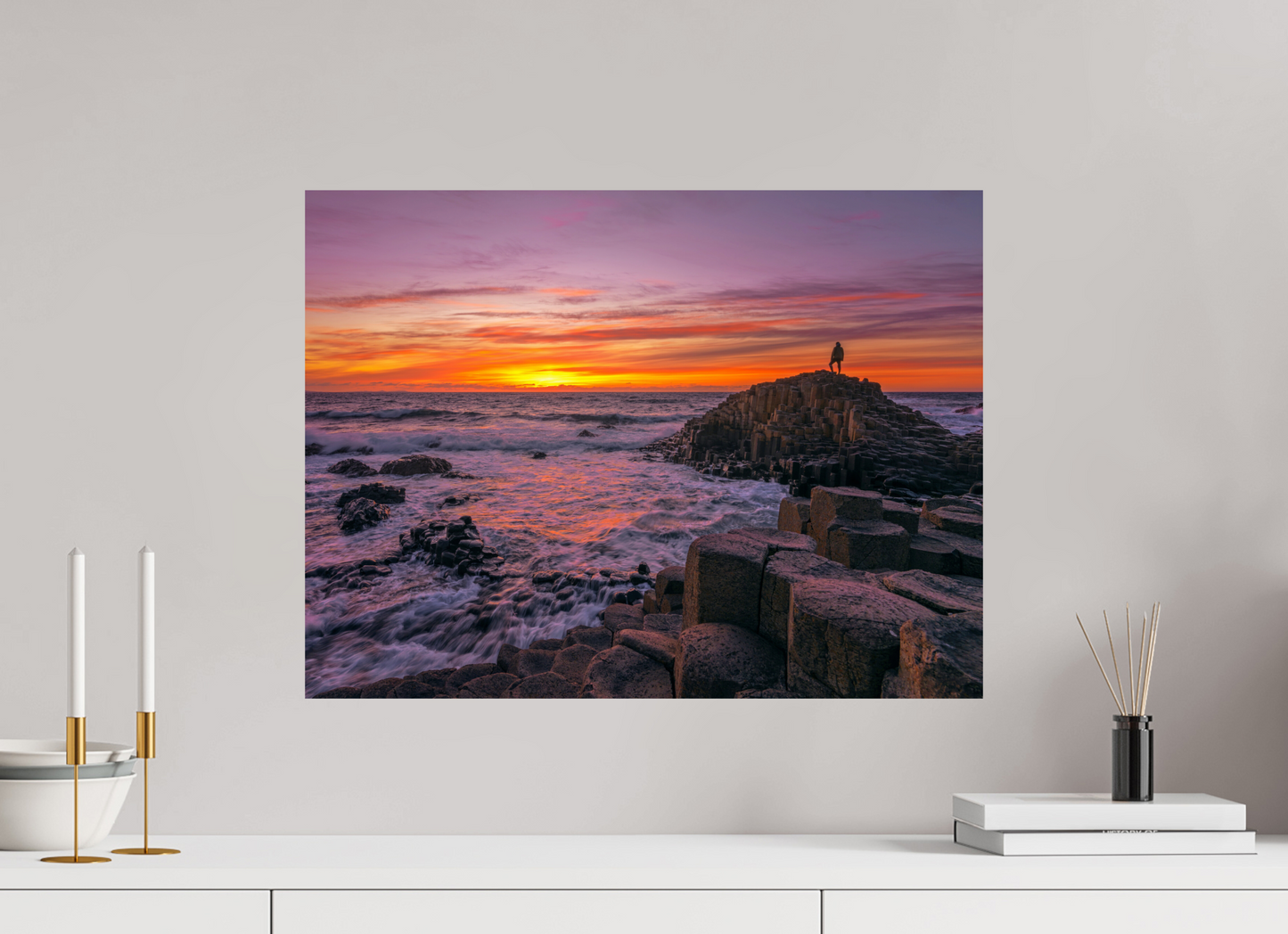 60 x 45 cm, Photo Print On Fuji Crystal DP II Sunset at the Giants Causeway