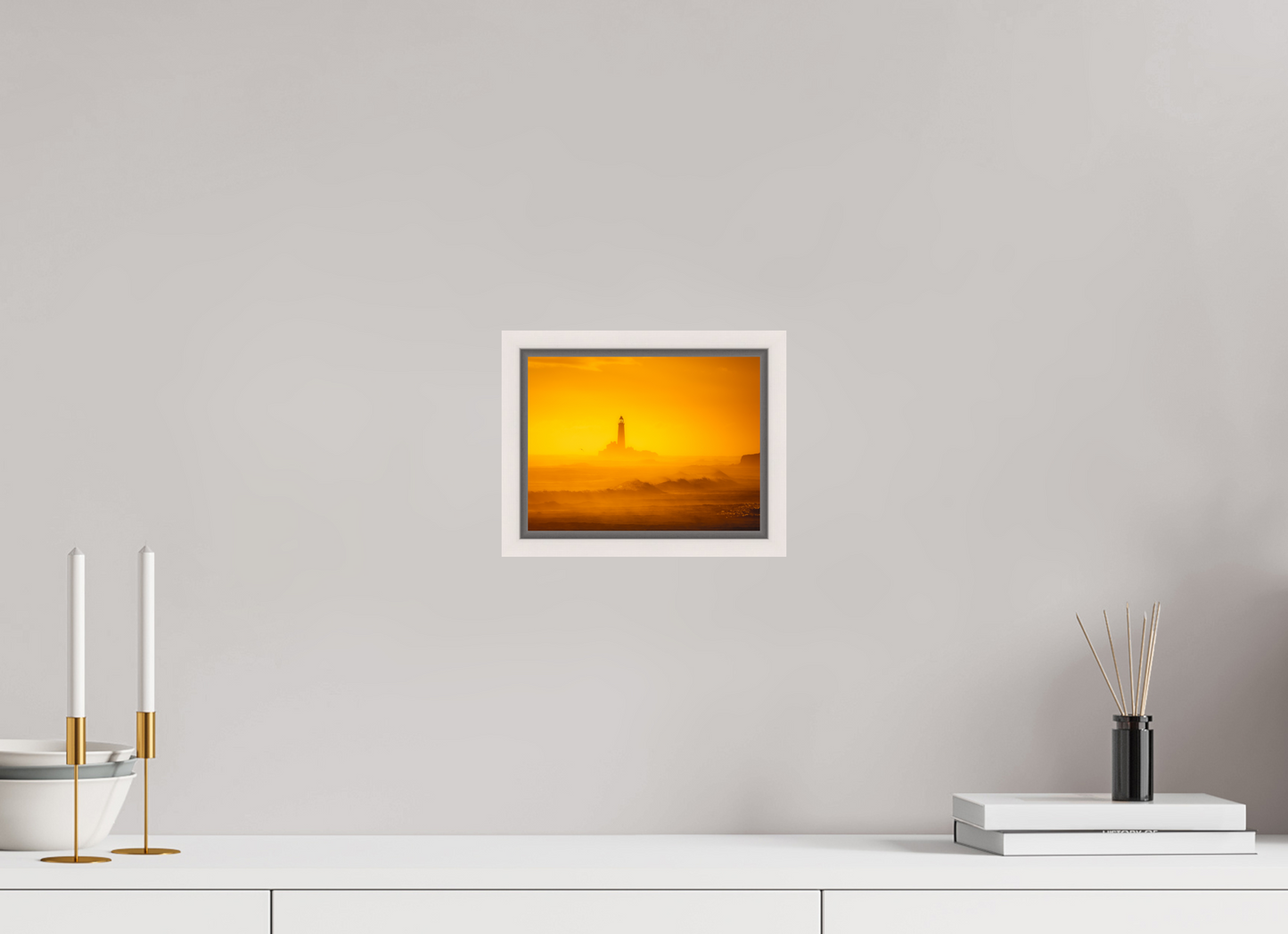 20 x 15 cm, White Frame St Mary's from Blyth