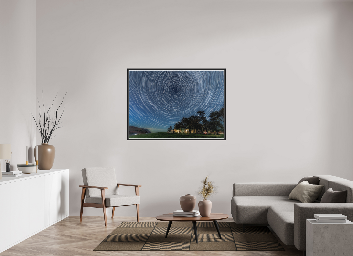 140 x 100 cm, Matt Black Frame Near Howe Star Trails