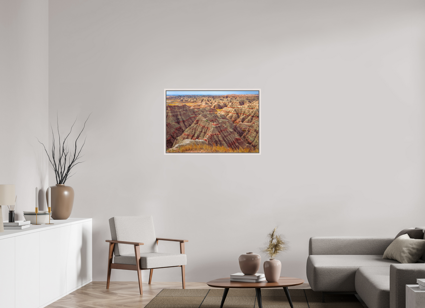 90 x 60 cm, White Frame Badlands National Park, South Dakota