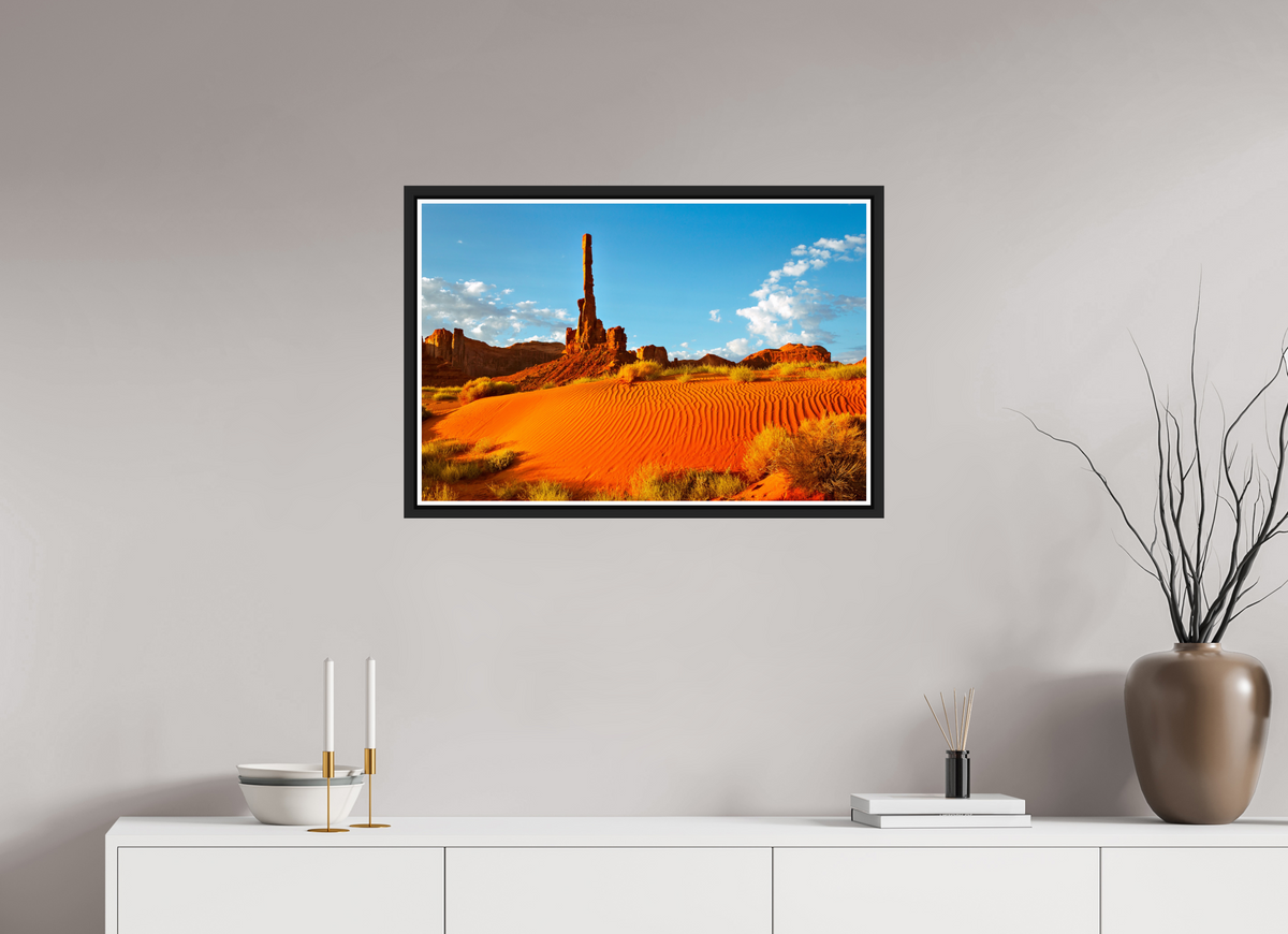 75 x 50 cm, Matt Black Frame The Totem Pole, Monument Valley