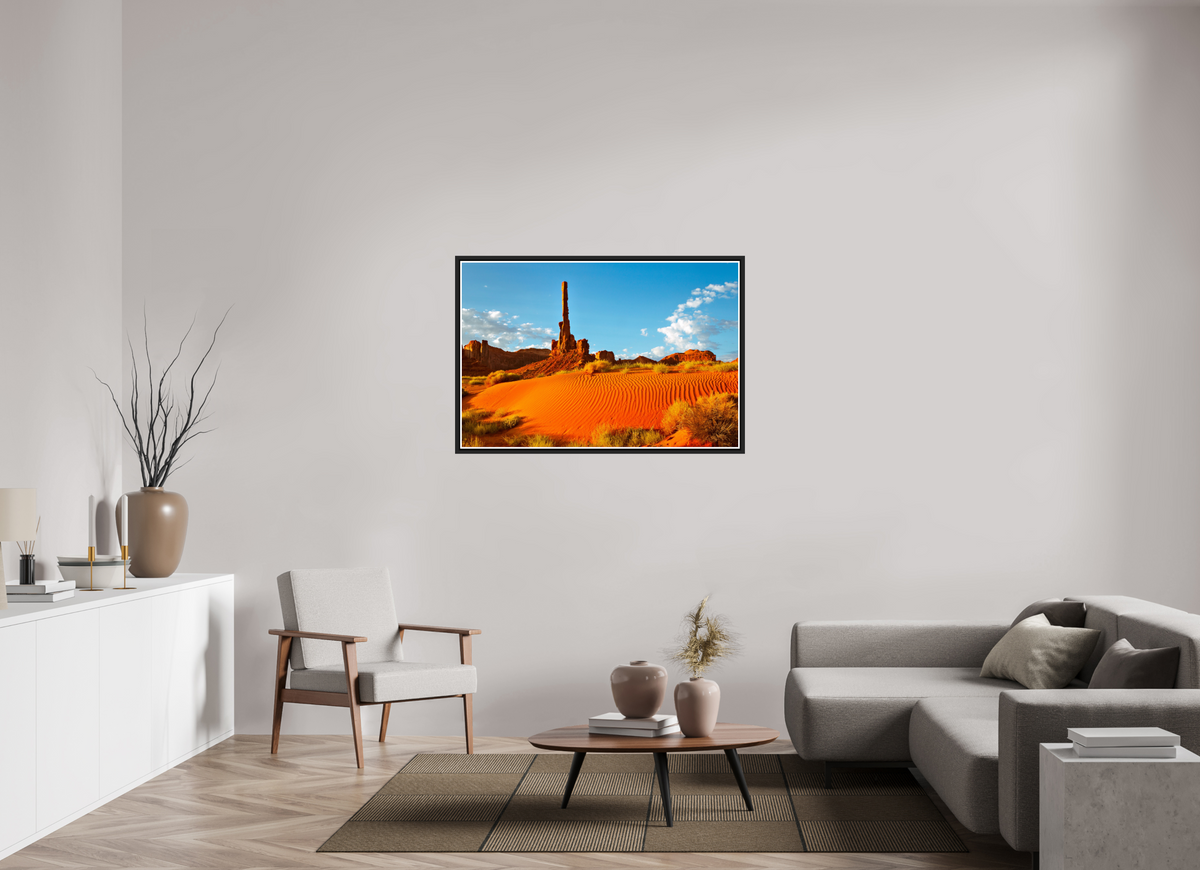 120 x 80 cm, Matt Black Frame The Totem Pole, Monument Valley