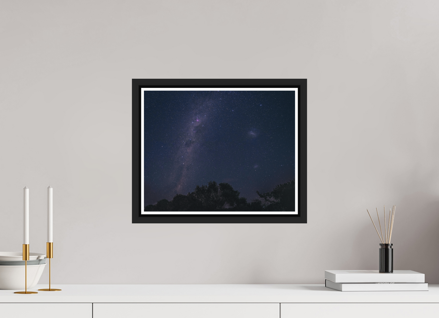 37.6 x 30 cm, Matt Black Frame Southern Milky Way and Magellanic Clouds