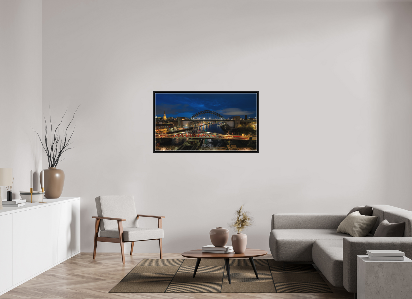 128 x 72 cm, Matt Black Frame New Year 2025