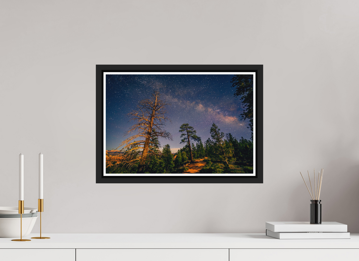 45 x 30 cm, Matt Black Frame Bryce Canyon at Night