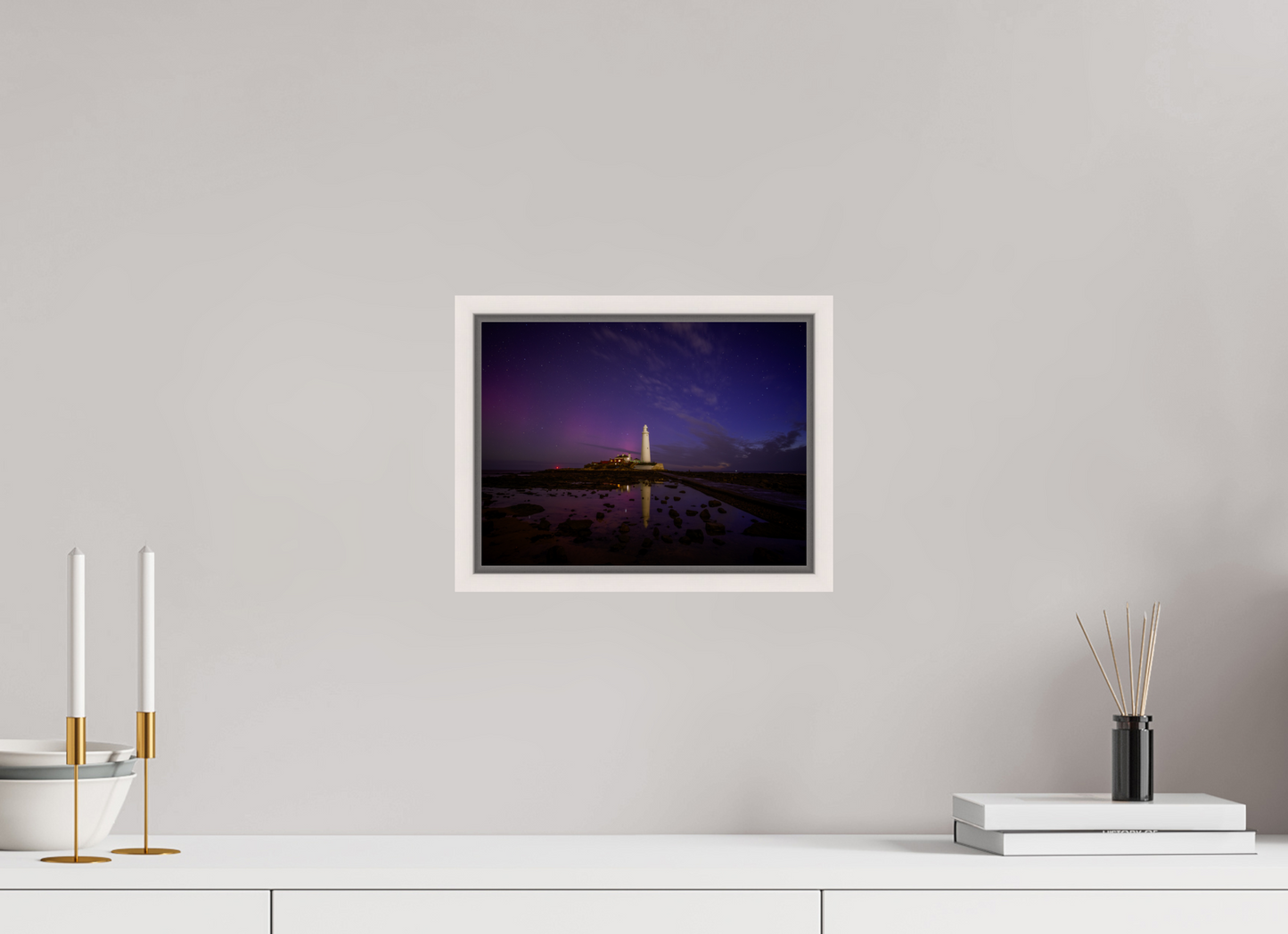 28 x 21 cm, White Frame Here comes the Dawn