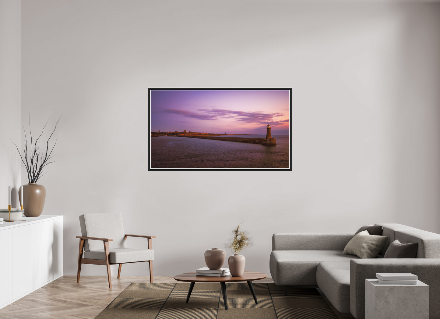 160 x 90 cm, Matt Black Frame Coming home