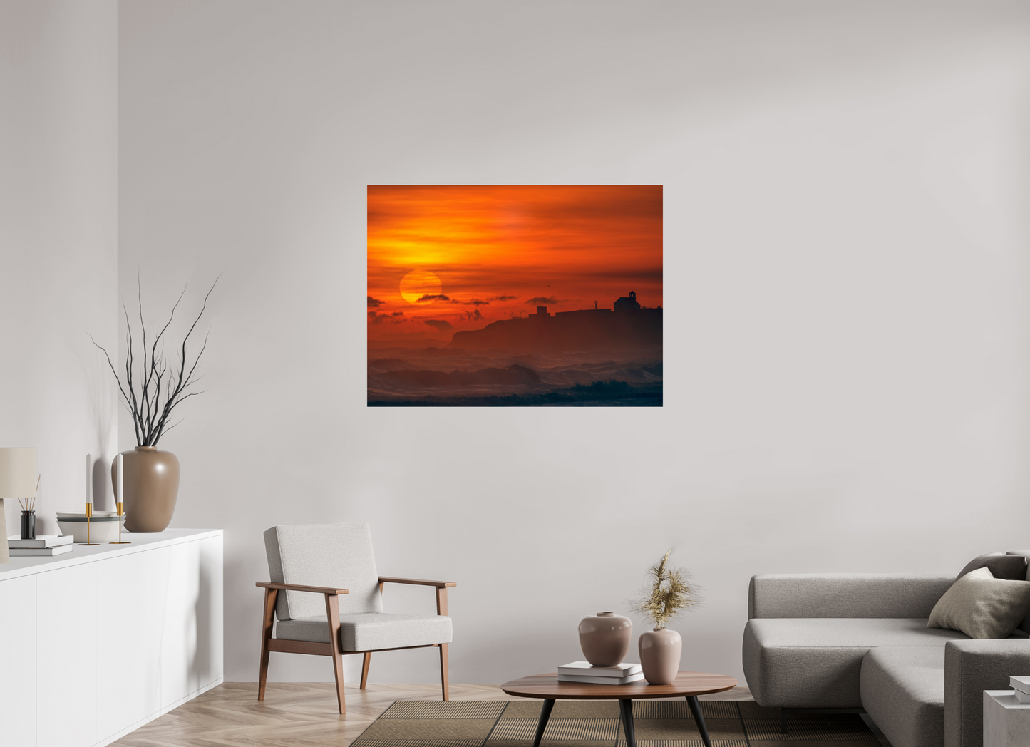120 x 90 cm, Photo Print On Fuji Crystal DP II January Sunrise. Seaton Sluice
