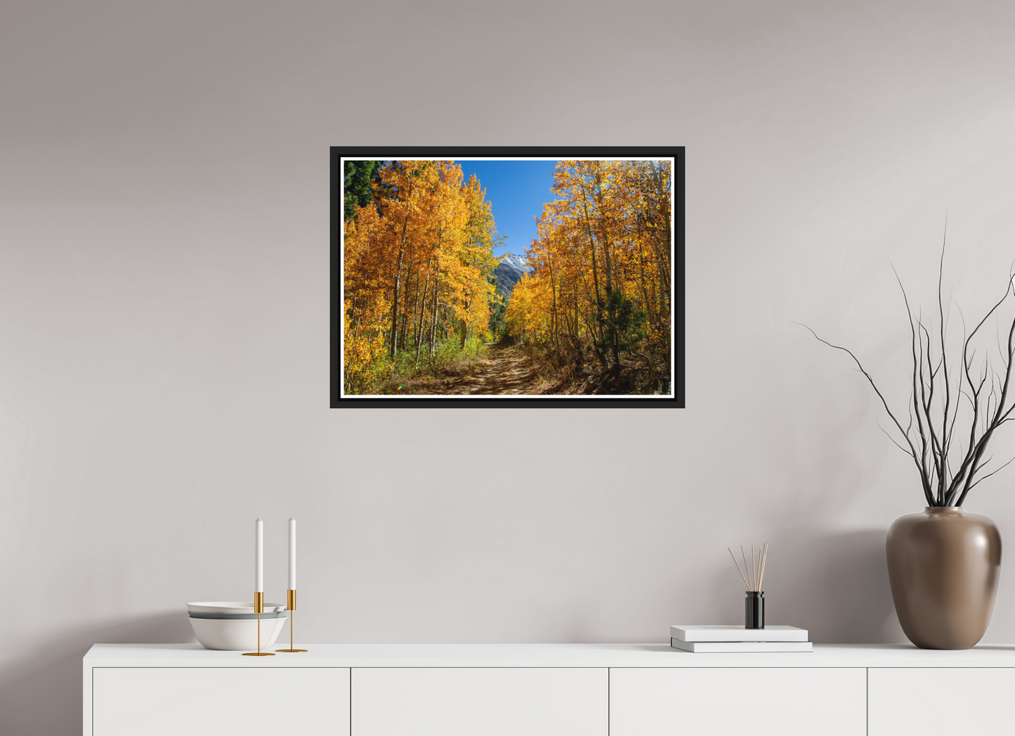 70 x 50 cm, Matt Black Frame Autumn in the Sierras