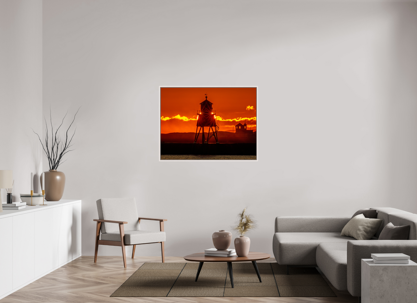 120 x 90 cm, White Frame Last sunrise of 2025