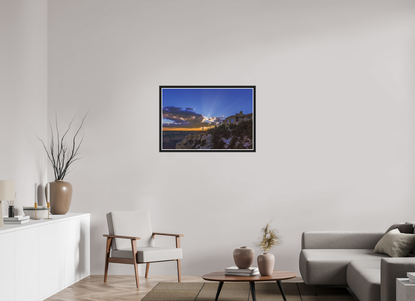 90 x 60 cm, Matt Black Frame North Rim Sunset 2015