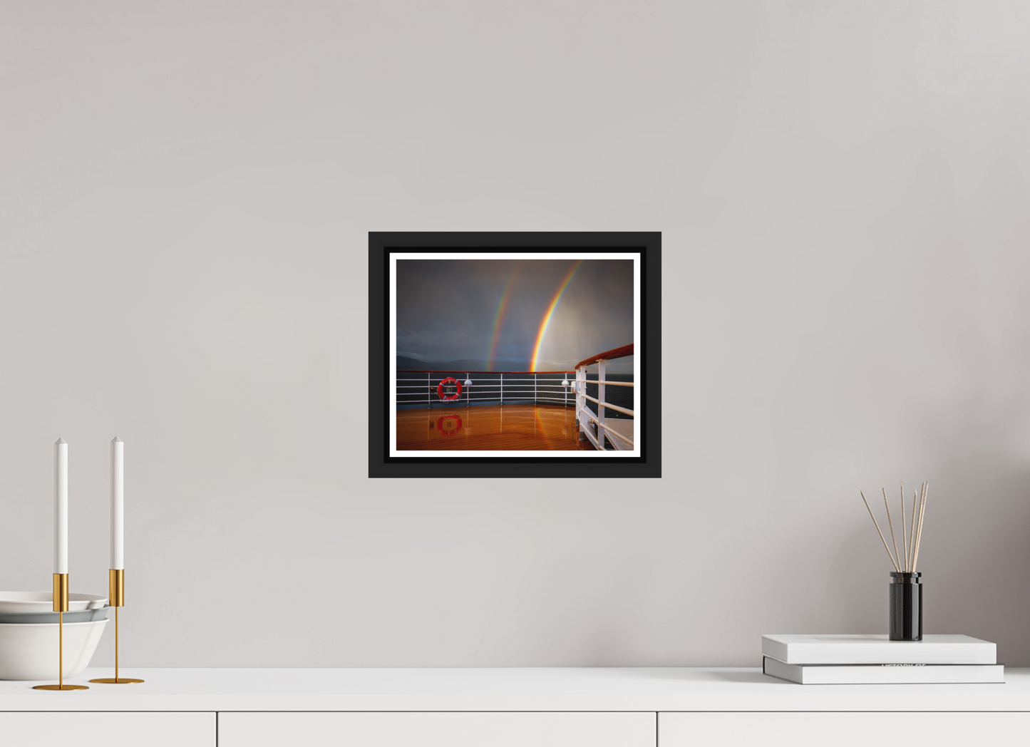 25 x 20 cm, Matt Black Frame Balmoral Rainbow