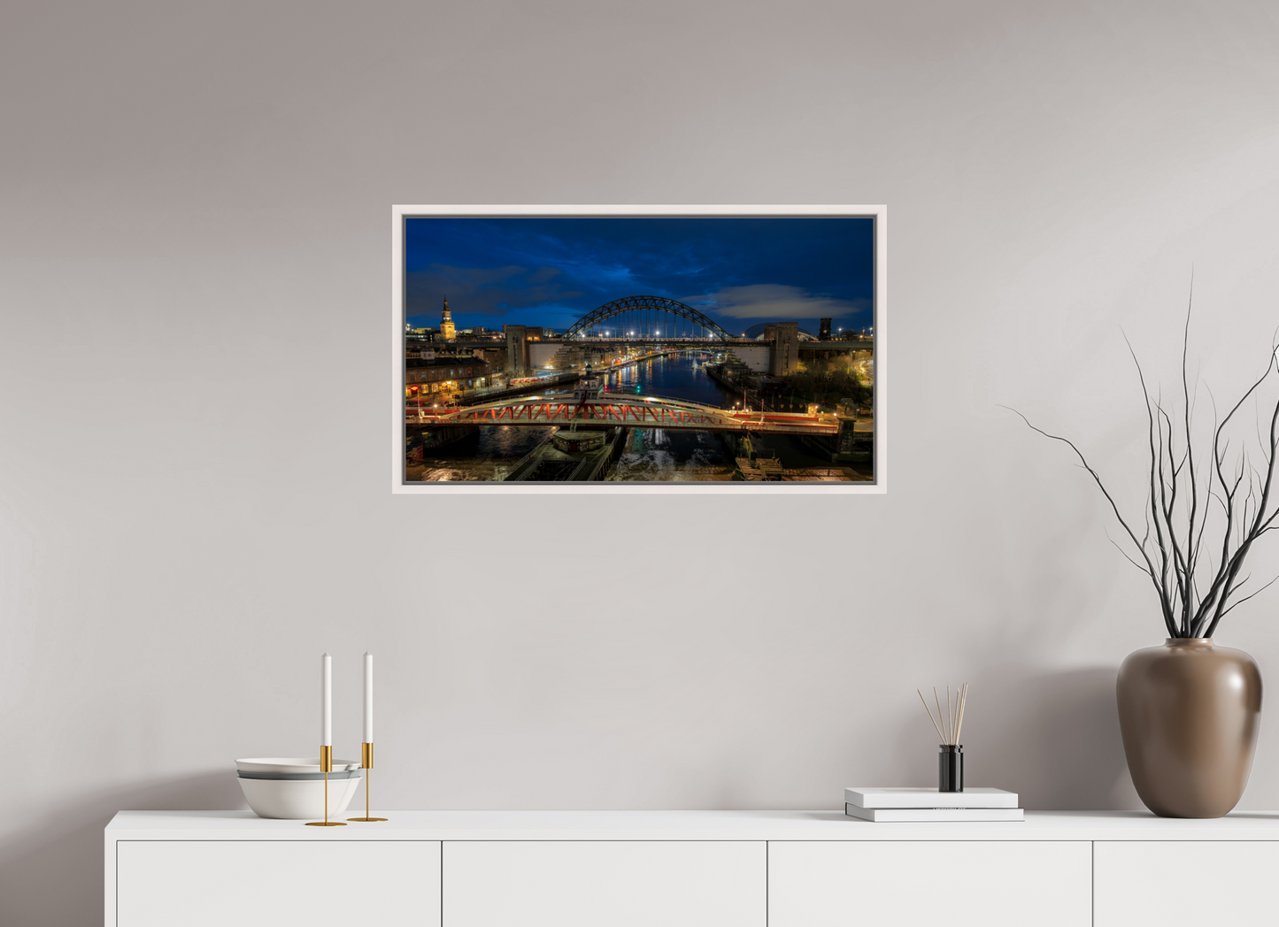 80 x 45 cm, White Frame New Year 2025