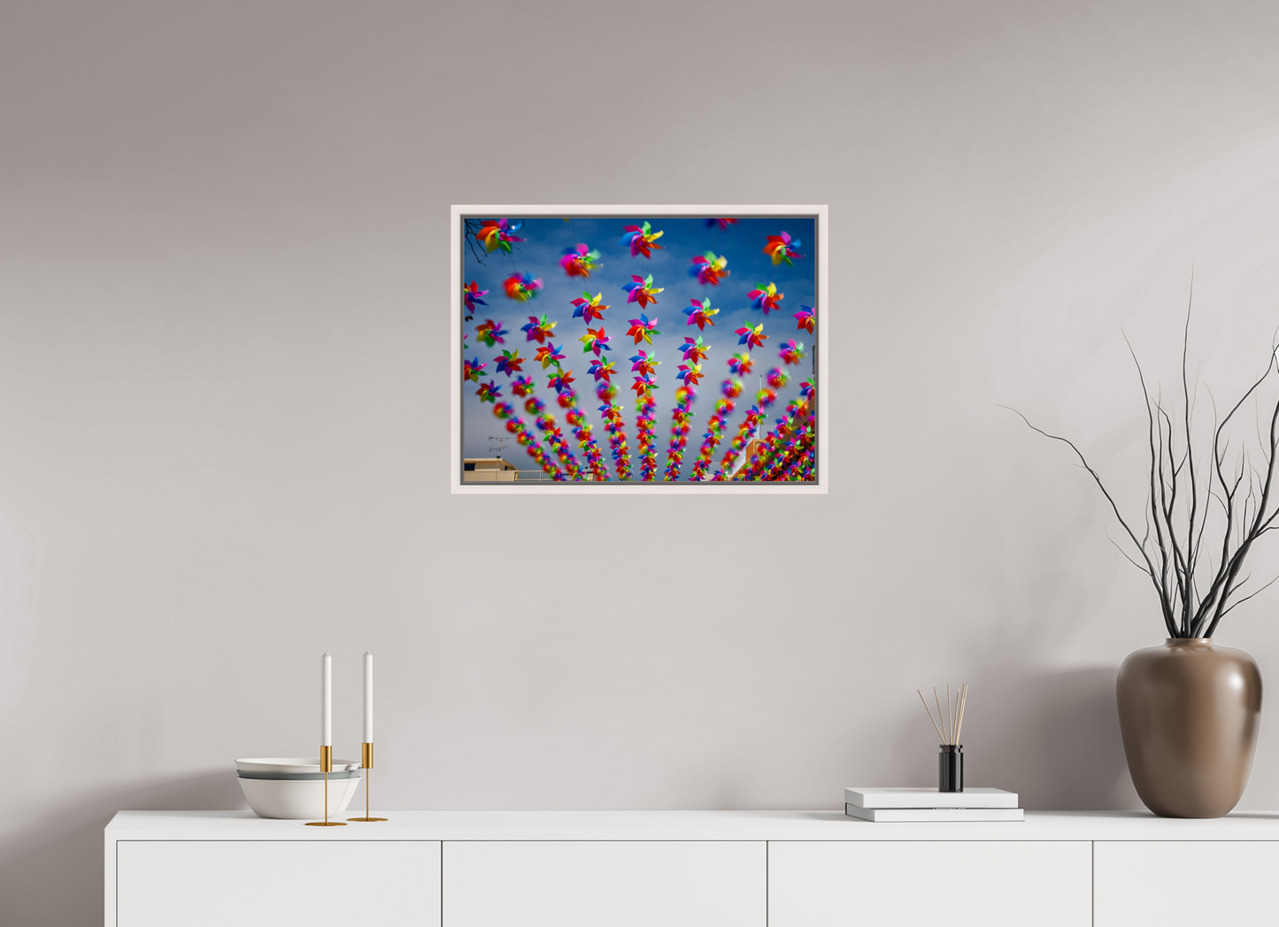 60 x 45 cm, White Frame Cheung Chau Windmills