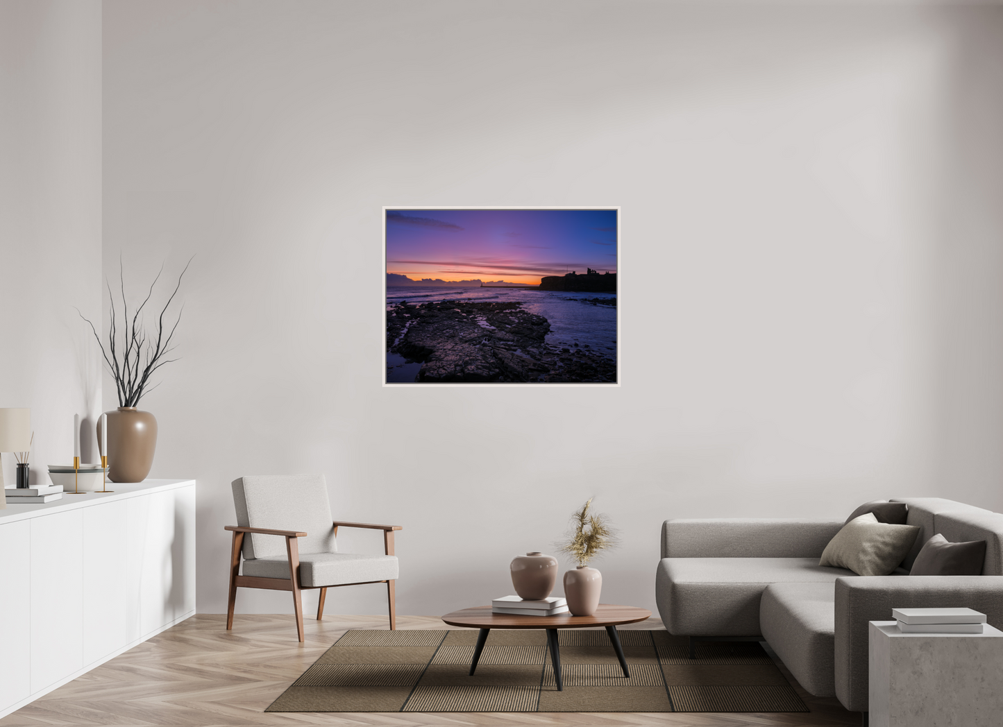 120 x 90 cm, White Frame Dawn on 21st November 25 Tynemouth