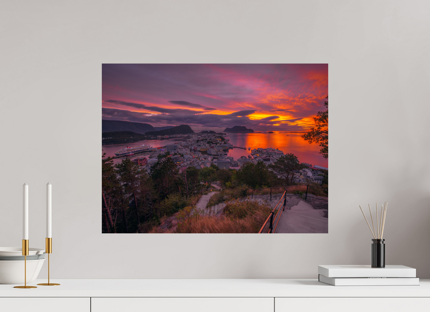 60 x 45 cm, Photo Print On Fuji Crystal DP II Alesund Sunset. Balmoral