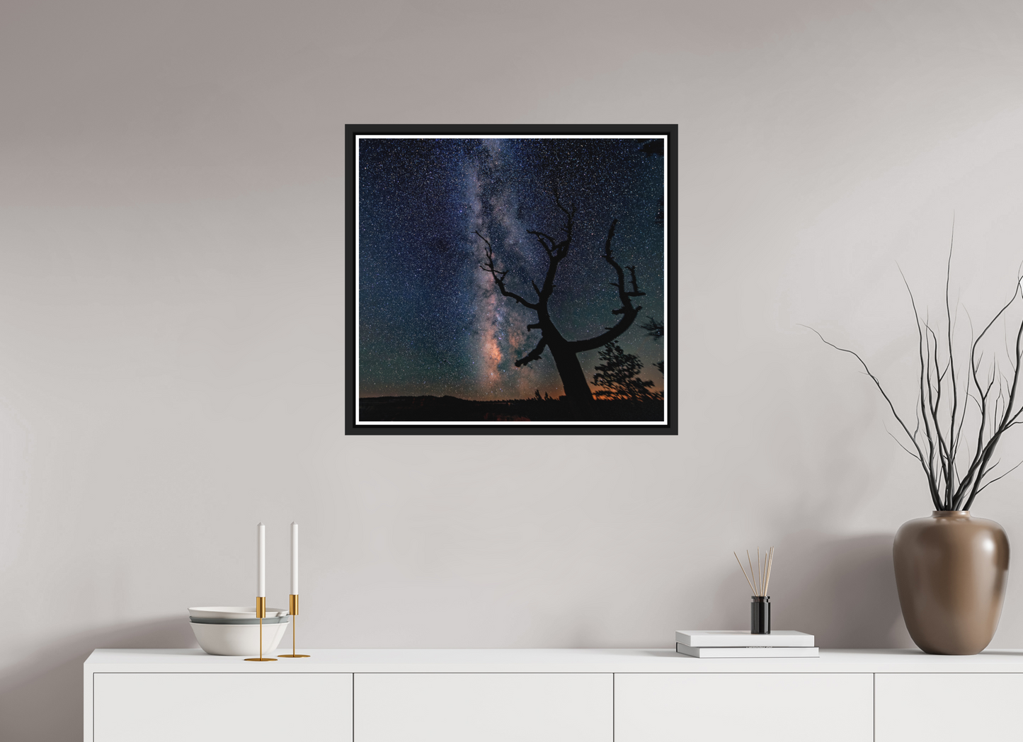64.7 x 60 cm, Matt Black Frame Bryce Canyon Milky Way
