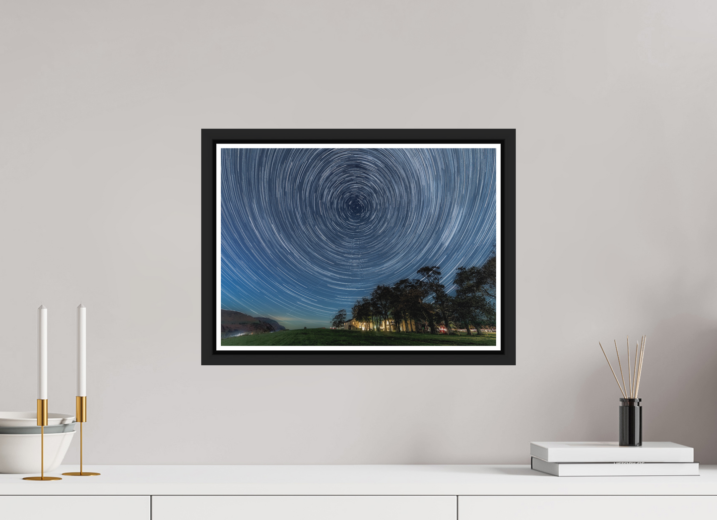 42 x 30 cm, Matt Black Frame Near Howe Star Trails
