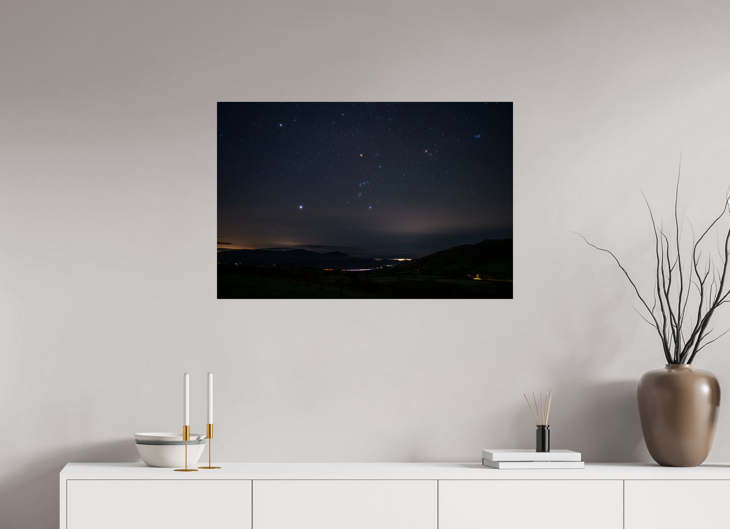 90 x 60 cm, Photo Print On Fuji Crystal DP II Winter Stars over Keswick