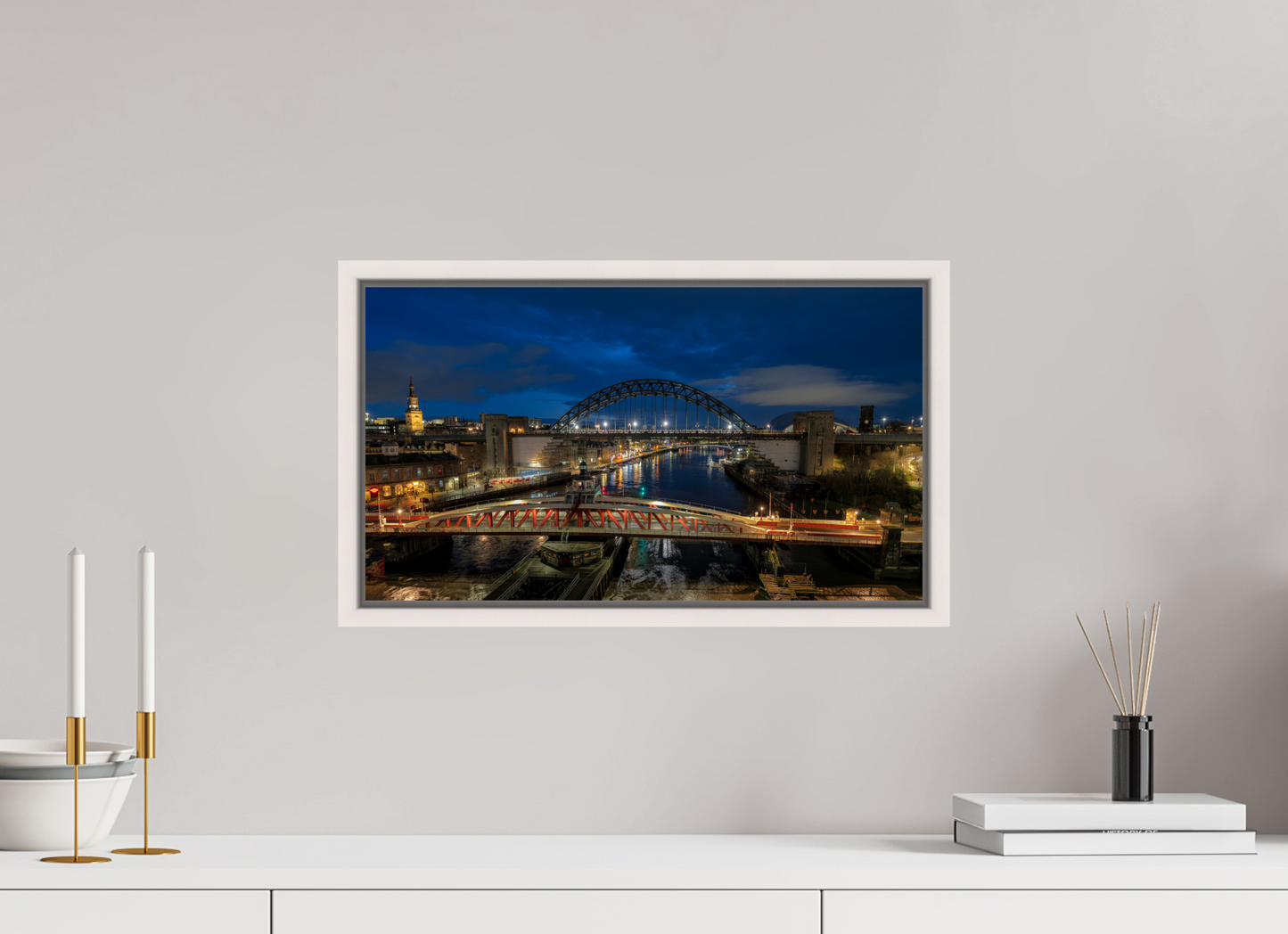 48 x 27 cm, White Frame New Year 2025