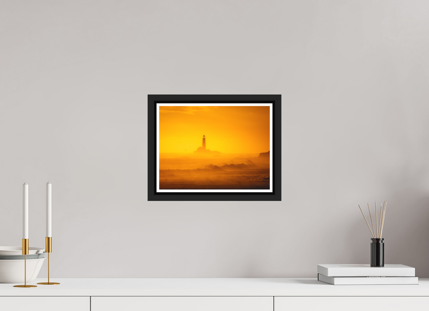 28 x 21 cm, Matt Black Frame St Mary's from Blyth