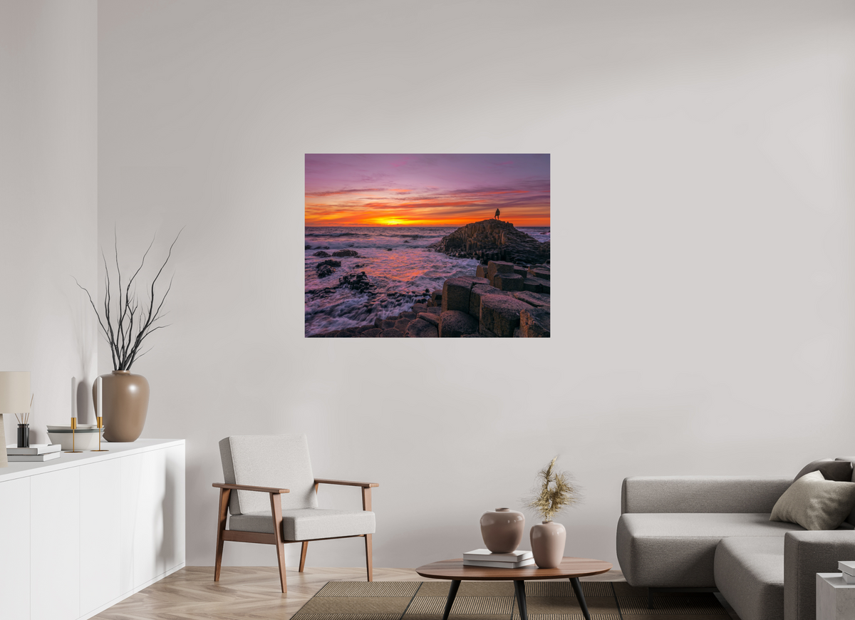 120 x 90 cm, Photo Print On Fuji Crystal DP II Sunset at the Giants Causeway