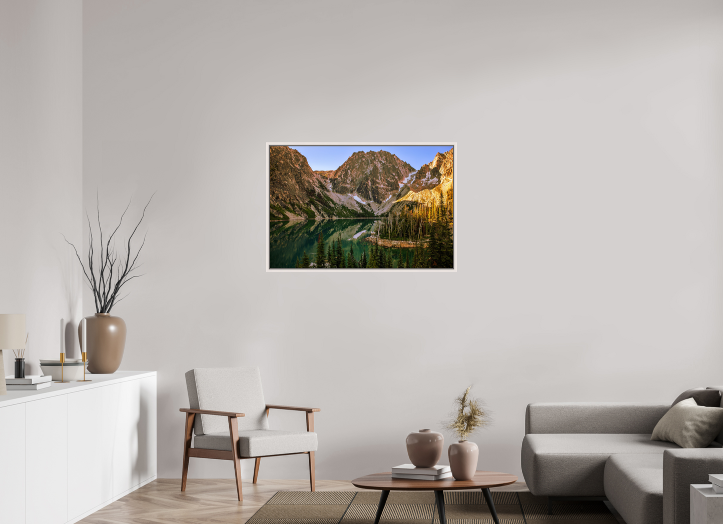 105 x 70 cm, White Frame Colchuck Lake