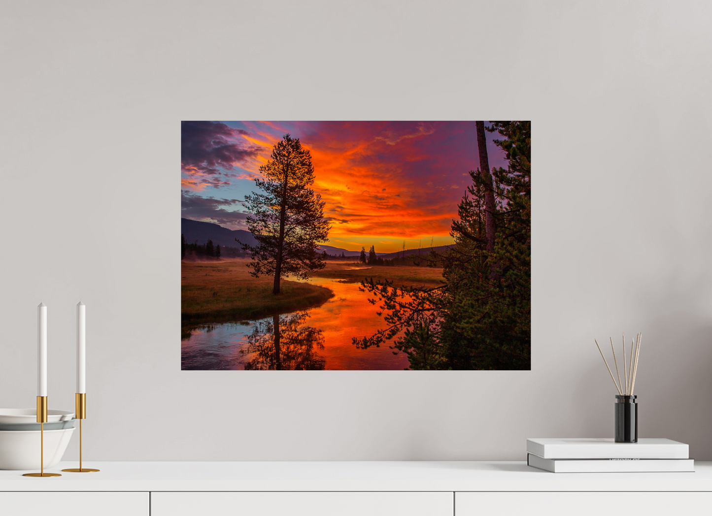 56 x 40 cm, Photo Print On Fuji Crystal DP II Yellowstone Sunrise