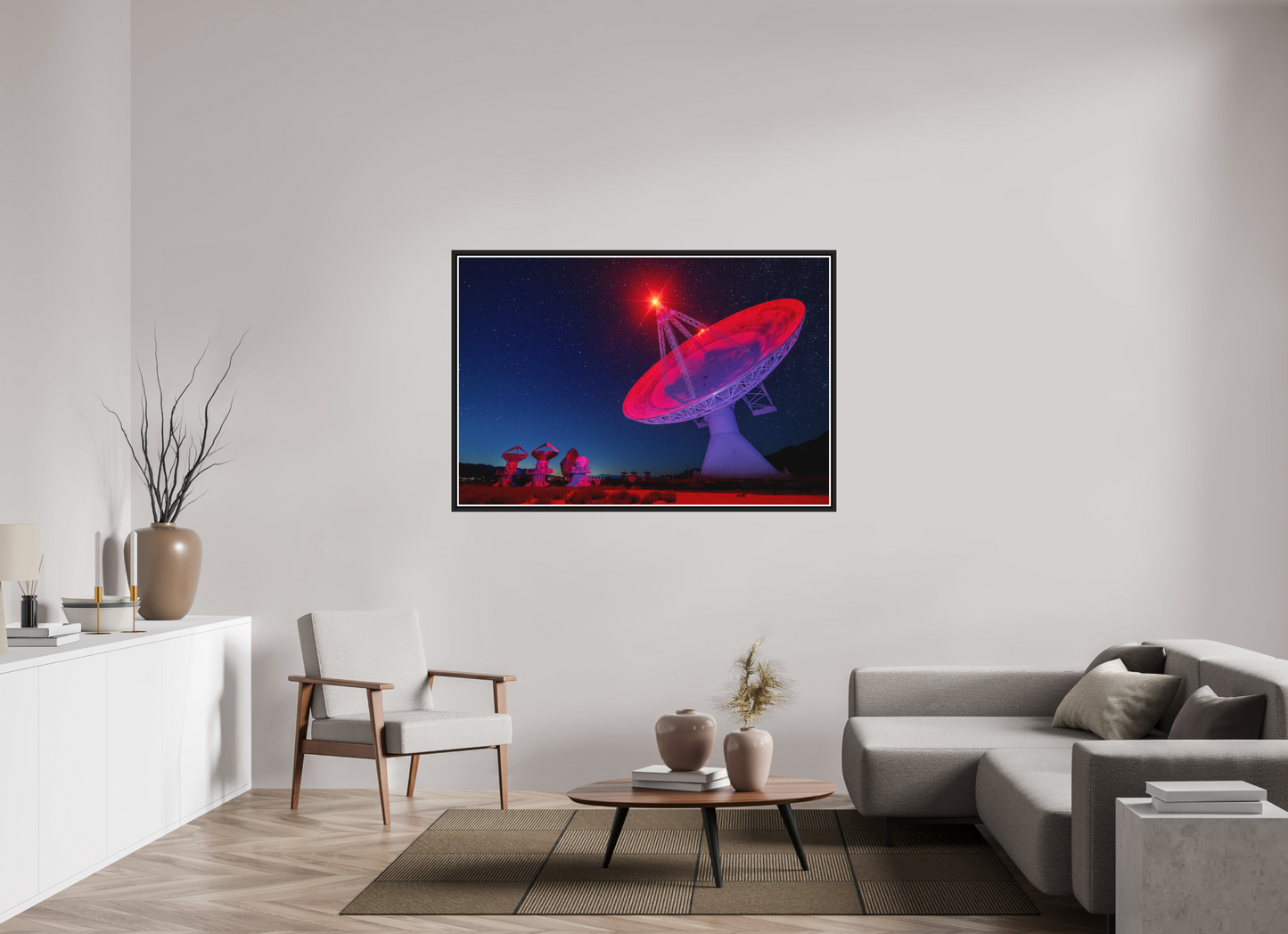 150 x 100 cm, Matt Black Frame Owens Valley Radio Telescope