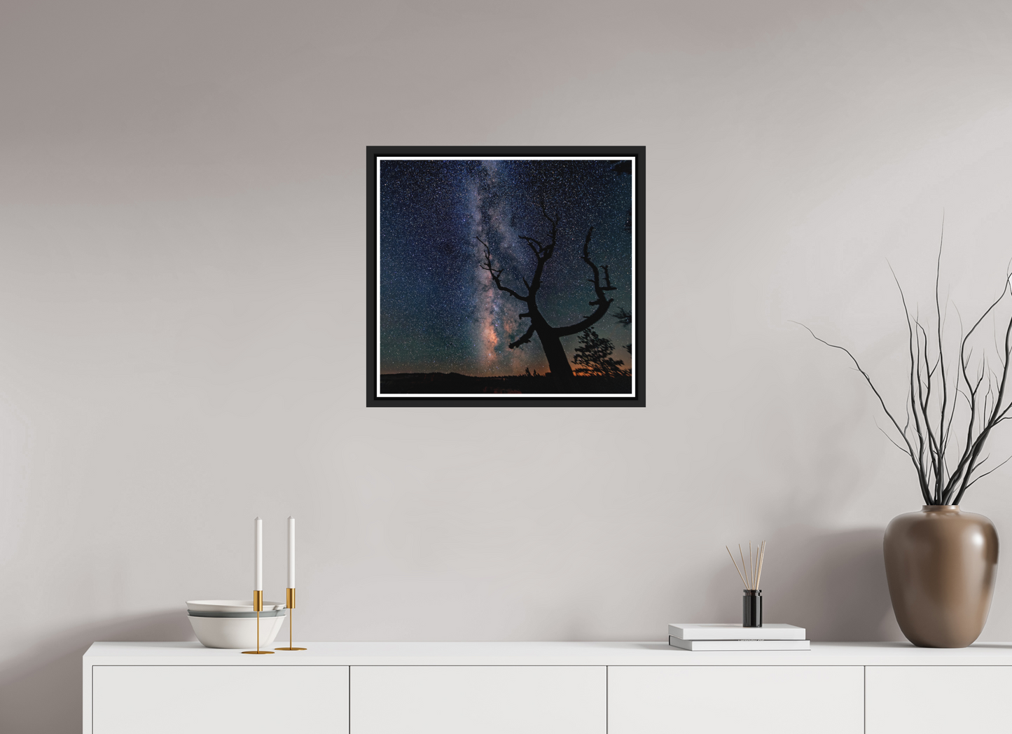 53.9 x 50 cm, Matt Black Frame Bryce Canyon Milky Way