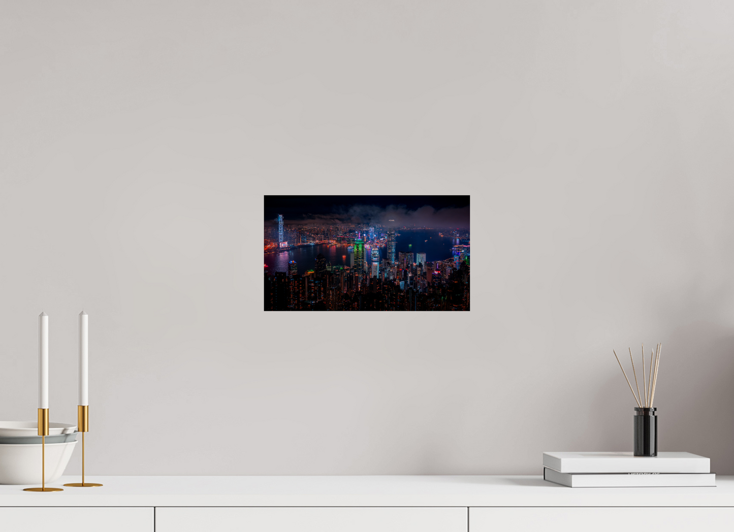 32 x 18 cm, Photo Print On Fuji Crystal DP II Hong Kong Skyline from Victoria Peak