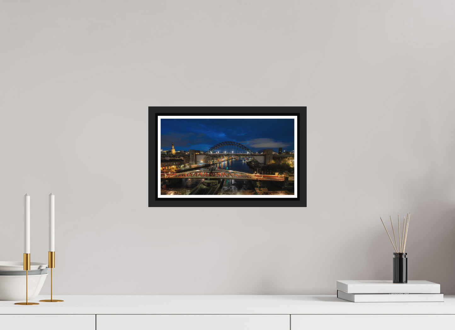 32 x 18 cm, Matt Black Frame New Year 2025
