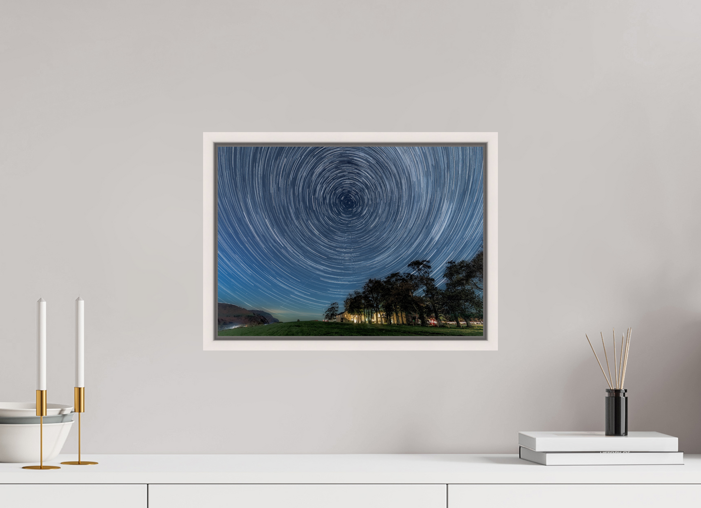 42 x 30 cm, White Frame Near Howe Star Trails