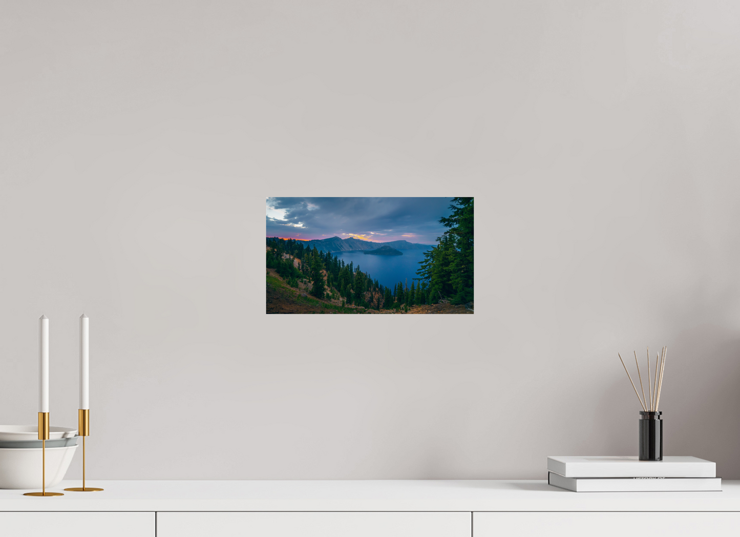 32 x 18 cm, Photo Print On Fuji Crystal DP II Crater Lake After Sunset