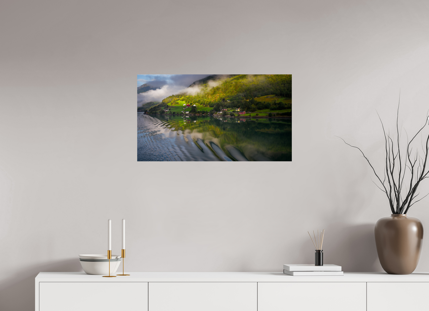 80 x 45 cm, Photo Print On Fuji Crystal DP II Lustrafjord morning
