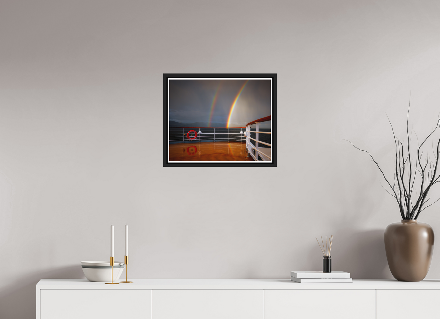 50 x 40 cm, Matt Black Frame Balmoral Rainbow