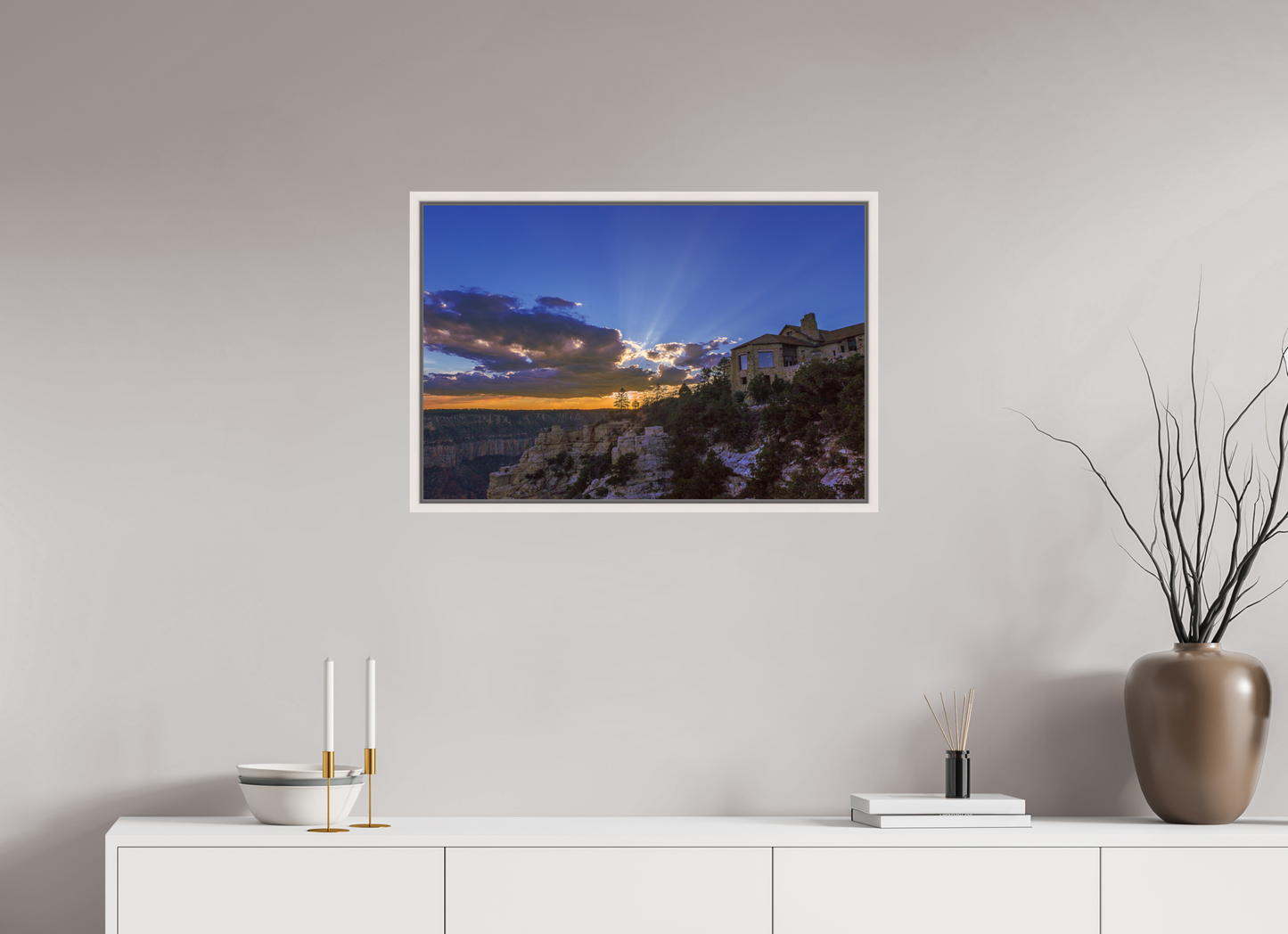 75 x 50 cm, White Frame North Rim Sunset 2015