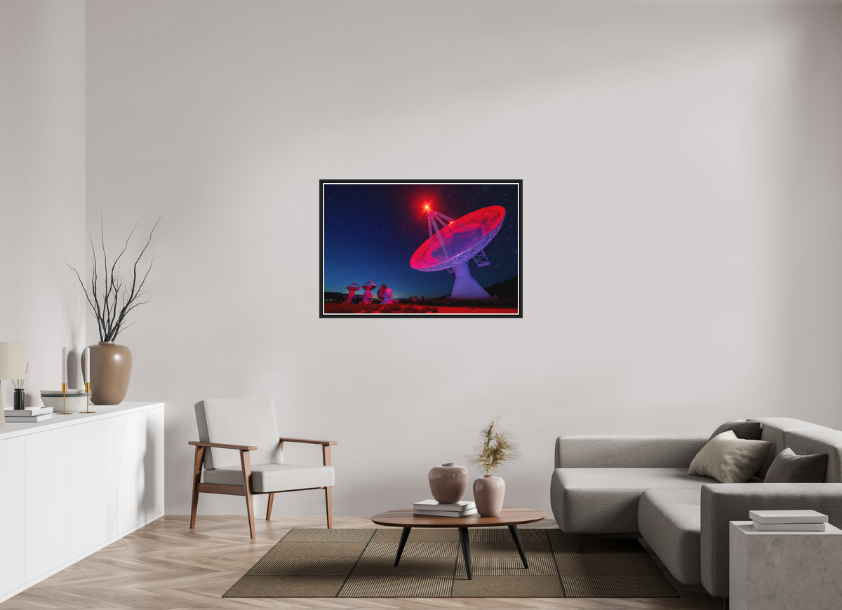 120 x 80 cm, Matt Black Frame Owens Valley Radio Telescope
